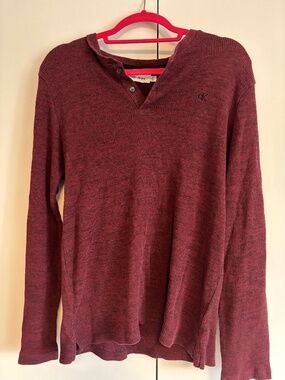 Calvin Klein Jeans Waffle Henley Mens Long Sleeve Tee